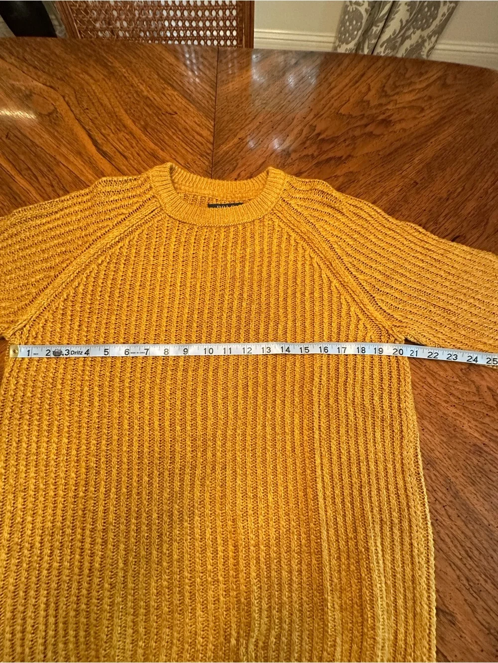 Polo by Ralph Lauren Mustard Yellow Ribbed Crewneck Sweater